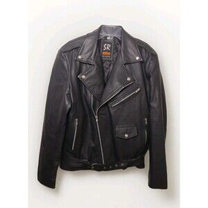 Sourock Men Jacket Leather Riverdale Southside Serpents Side Black Biker Sz M